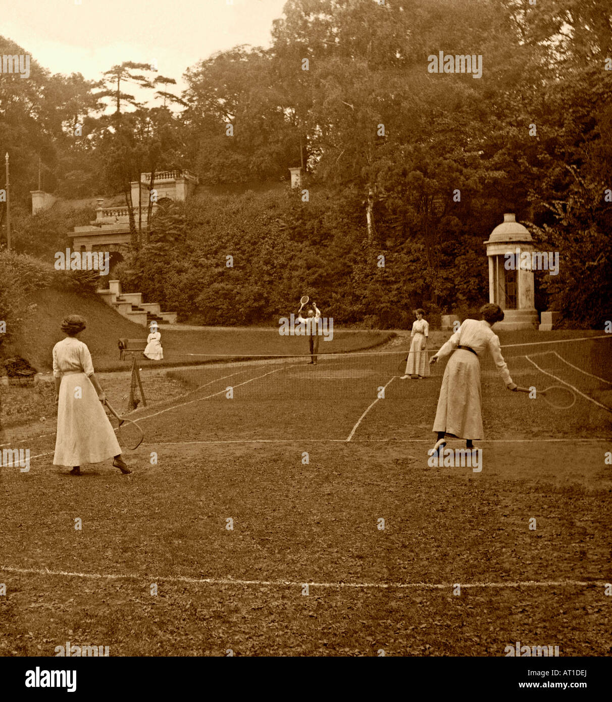 A game of tennis c. 1900 Stock Photo 16170617 Alamy