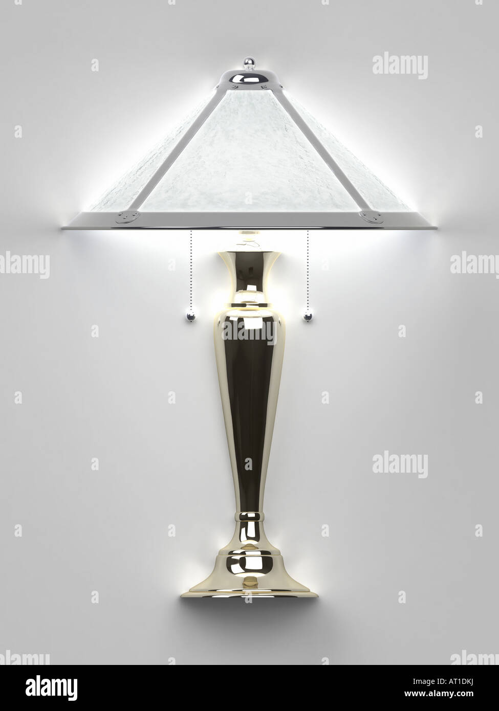 Table lamp on the wall Stock Photo