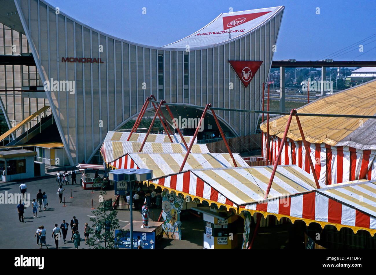 Monorail station for the loop in the Amusement Area of New York World's ...