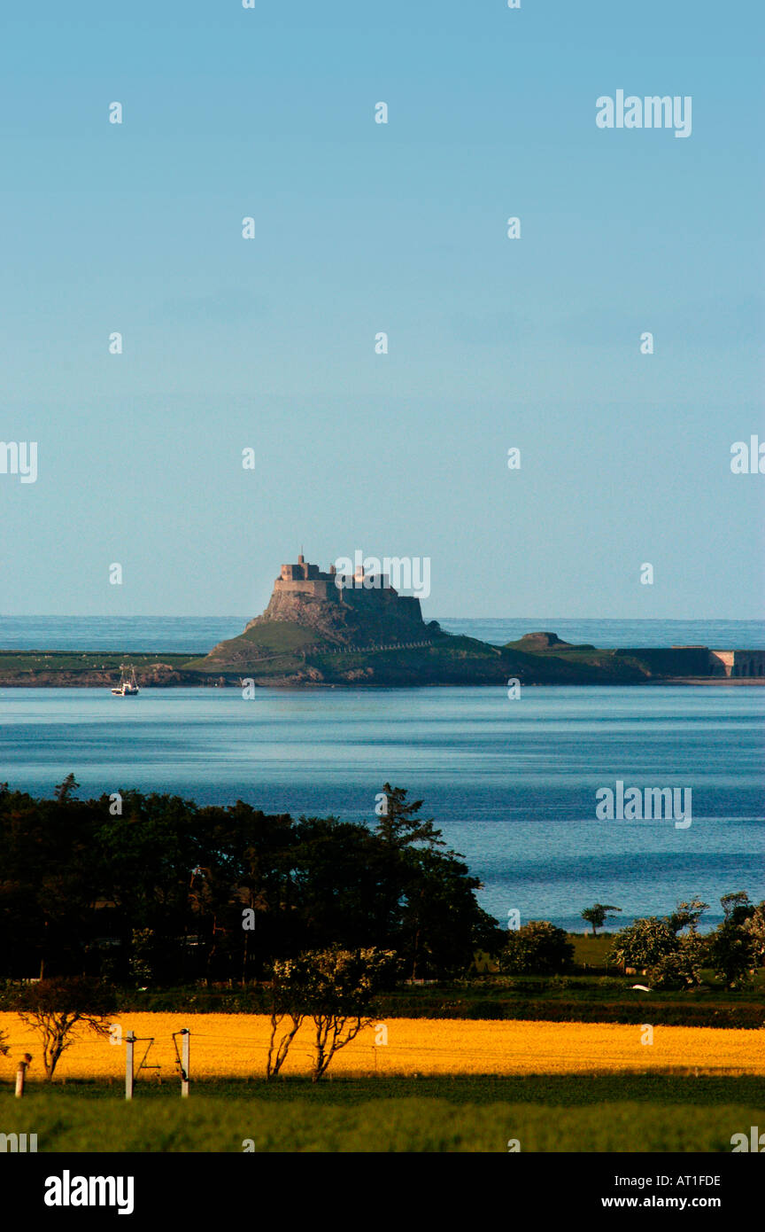 LINDISFARNE NORTHUMBERLAND ENGLAND HOLY ISLAND WHERE ST CUTHBERT DIED Stock Photo