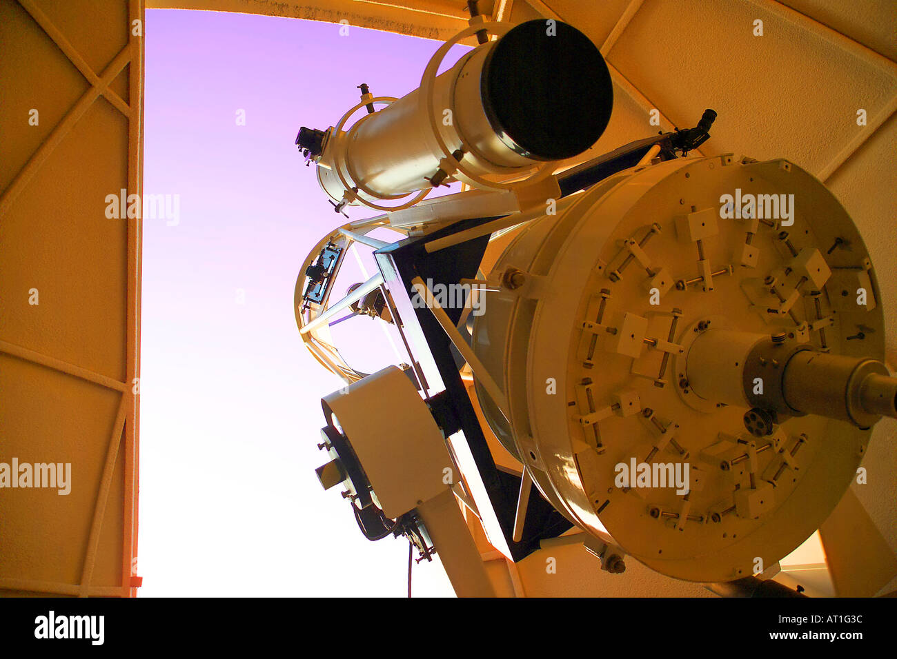 Back view of telescope Stock Photo Alamy