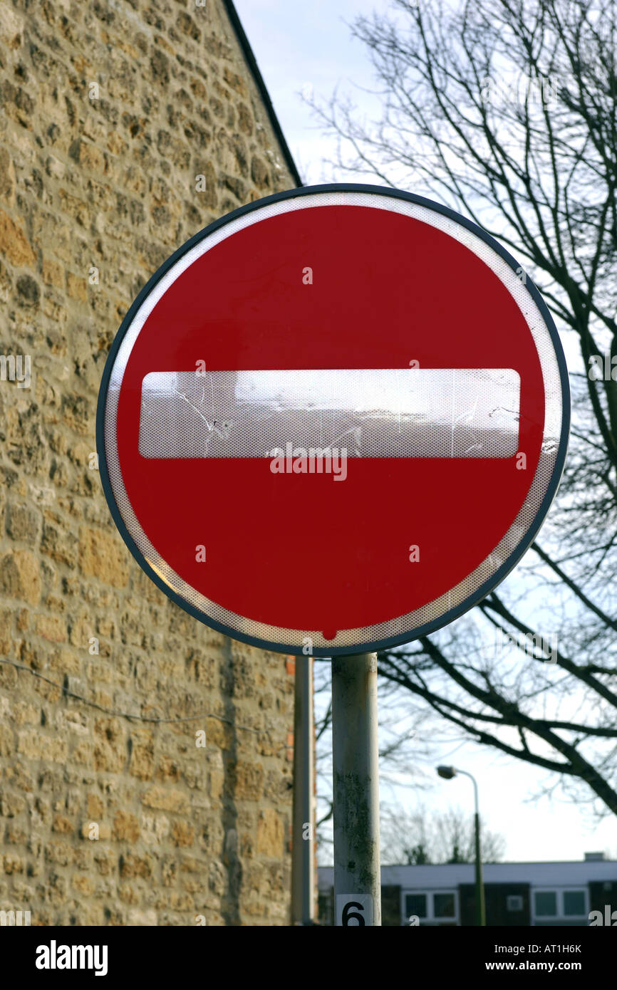 An English road sign meaning No Entry Stock Photo