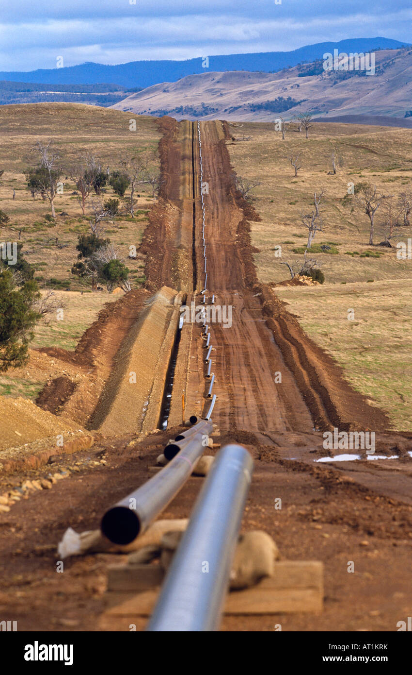 Laying gas pipeline Australia Stock Photo