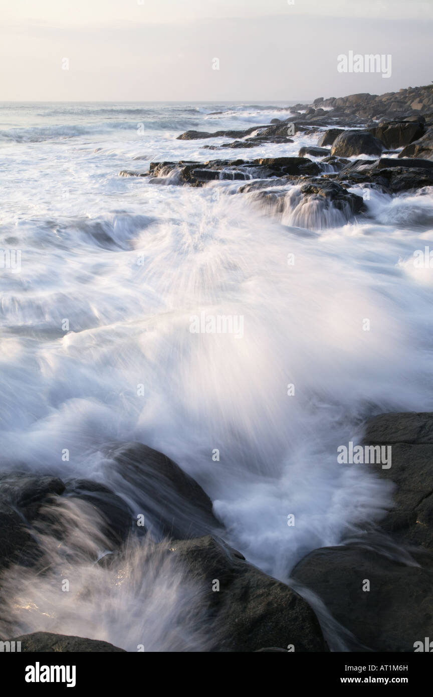 Sea breaking on rock on the New South Wales Coast in Australia at ...