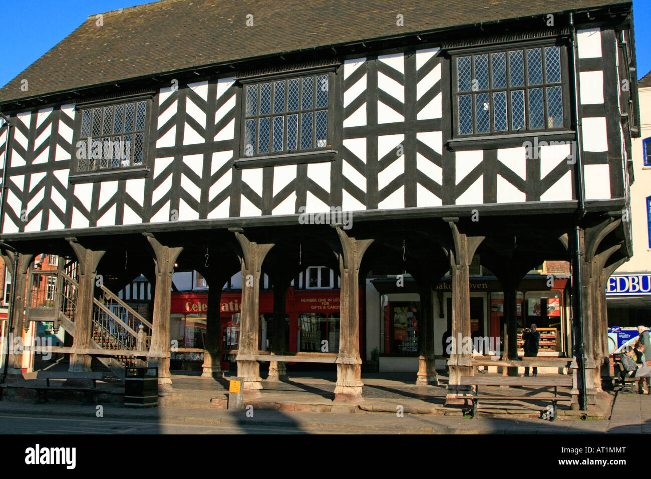 ledbury town centre market house herefordshire england uk gb Stock