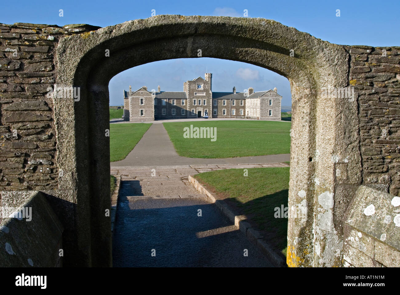 Pendennis Castle, Falmouth, Cornwall, UK. The barracks, built 1901 Stock Photo