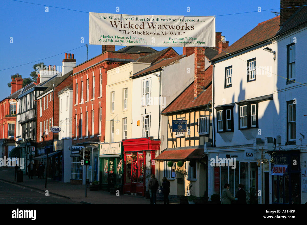 ledbury town centre high street shops herefordshire england uk gb Stock