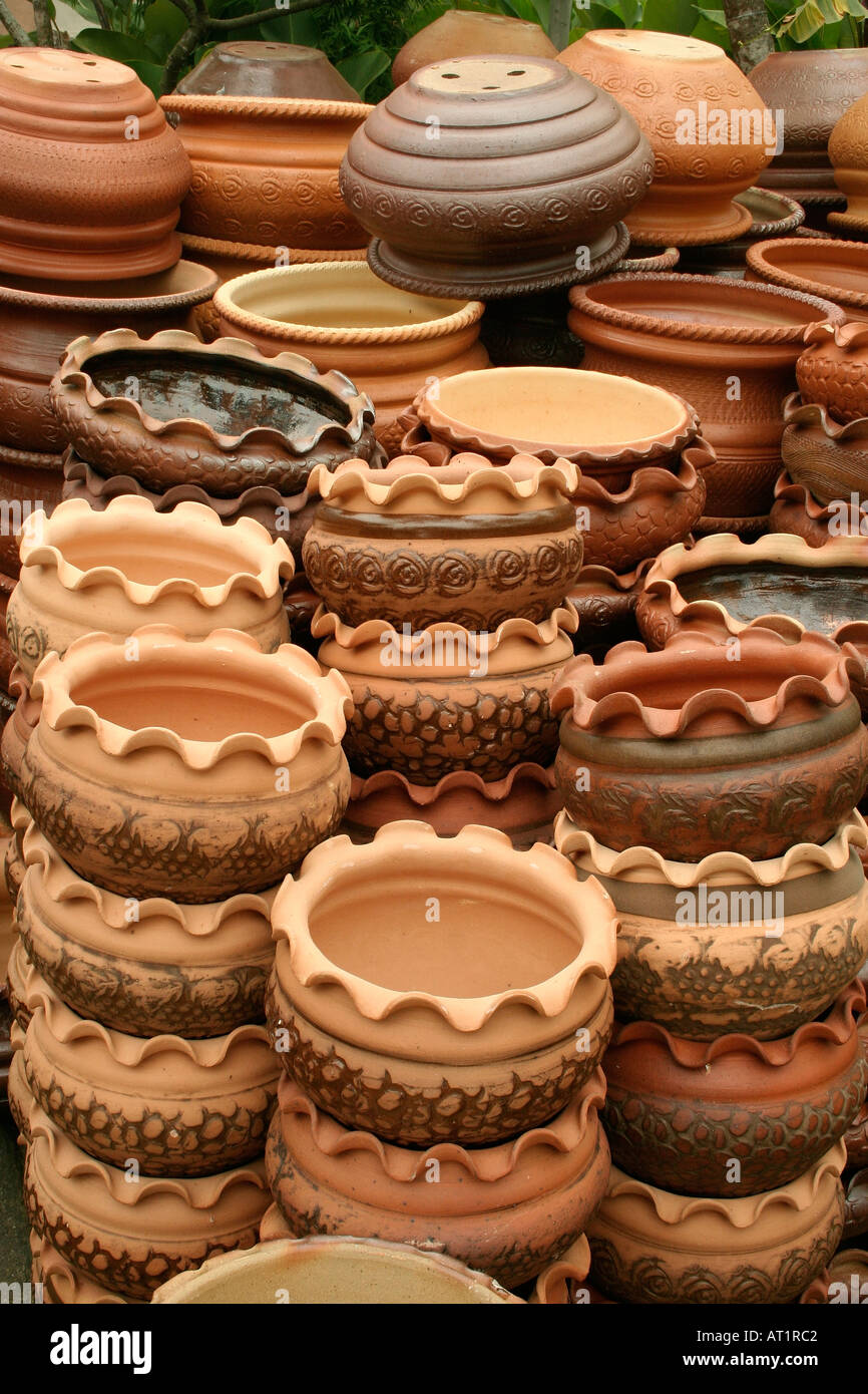 Terracotta clay pots vases blocal industry Malaysia Stock Photo Alamy