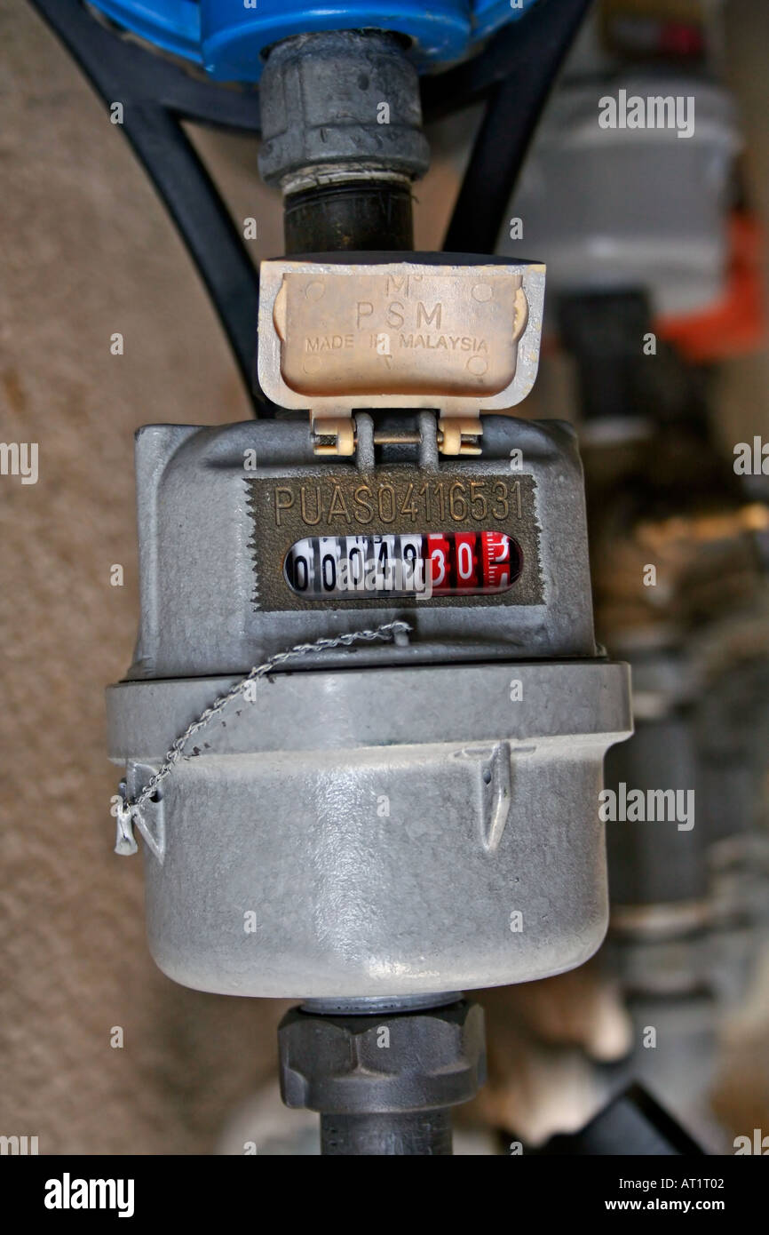 Water meter showing usage Stock Photo