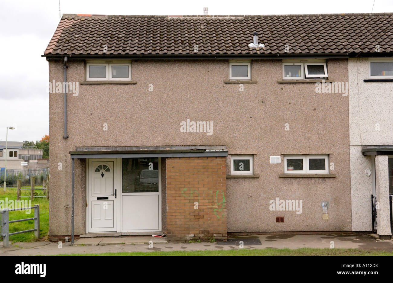 Typical 1960s housing on the Gurnos Estate Merthyr Tydfil in the South