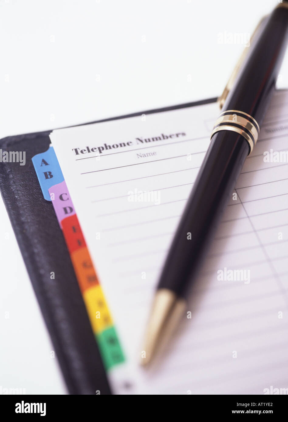 An empty address book and pen Stock Photo Alamy