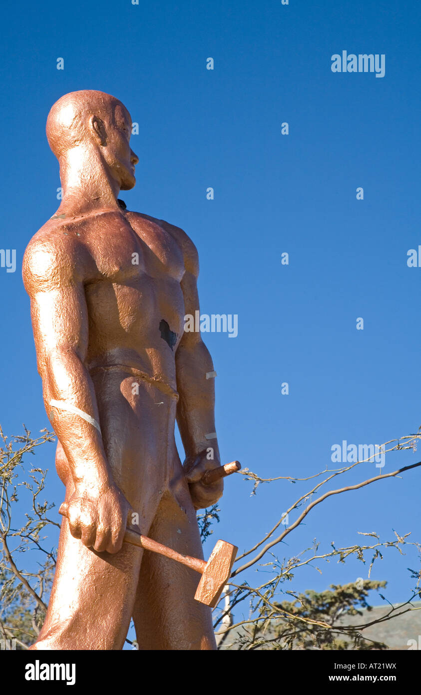 Statue Dedicated to Copper Miners Stock Photo