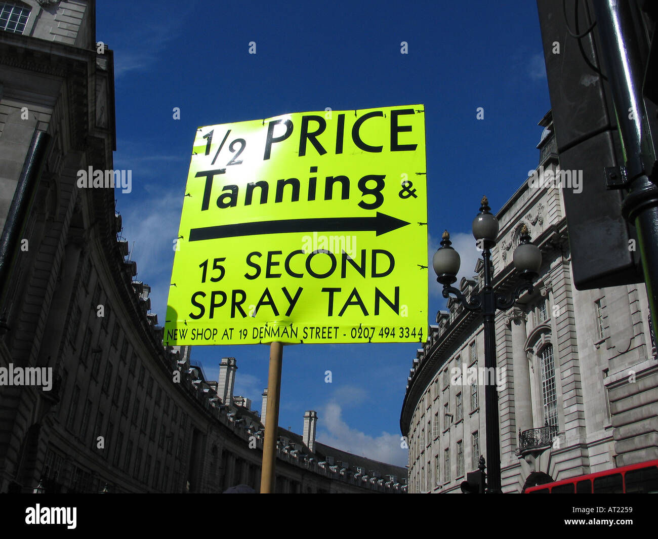 Spray Tan Sign in Piccadilly Circus London Stock Photo Alamy