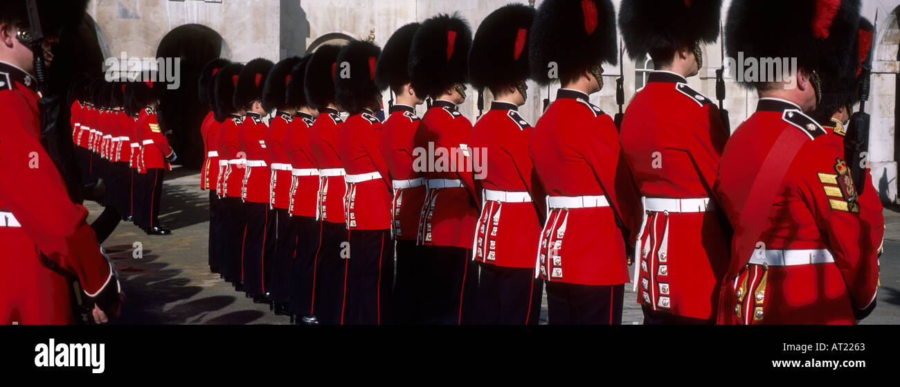 Guards in Line London Britain England Uk Stock Photo