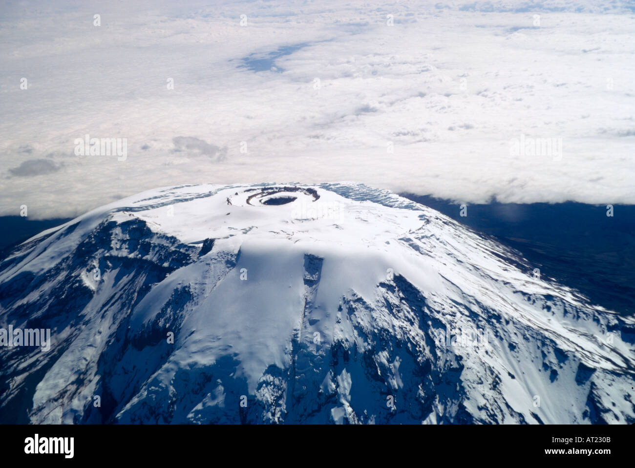 Mount Kilimanjaro from the Air. Photo taken 1974 Stock Photo