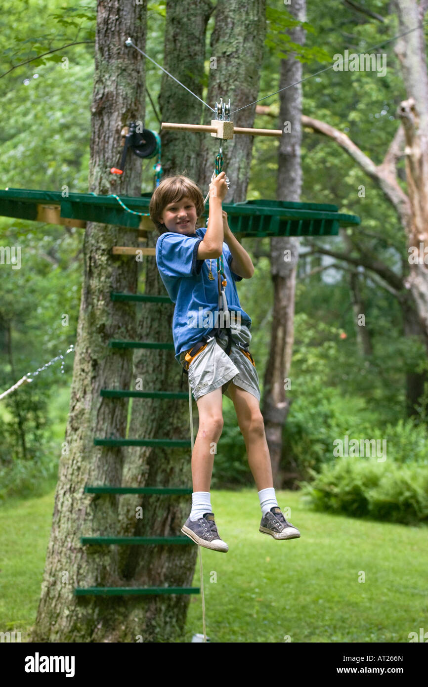 11-year-old-boy-on-the-zip-line-stock-photo-alamy