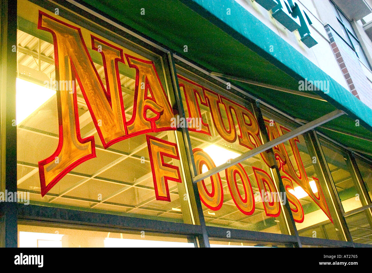 Natural Foods sign on the Mississippi Market co-op located at Dale and Selby. St Paul Minnesota MN USA Stock Photo