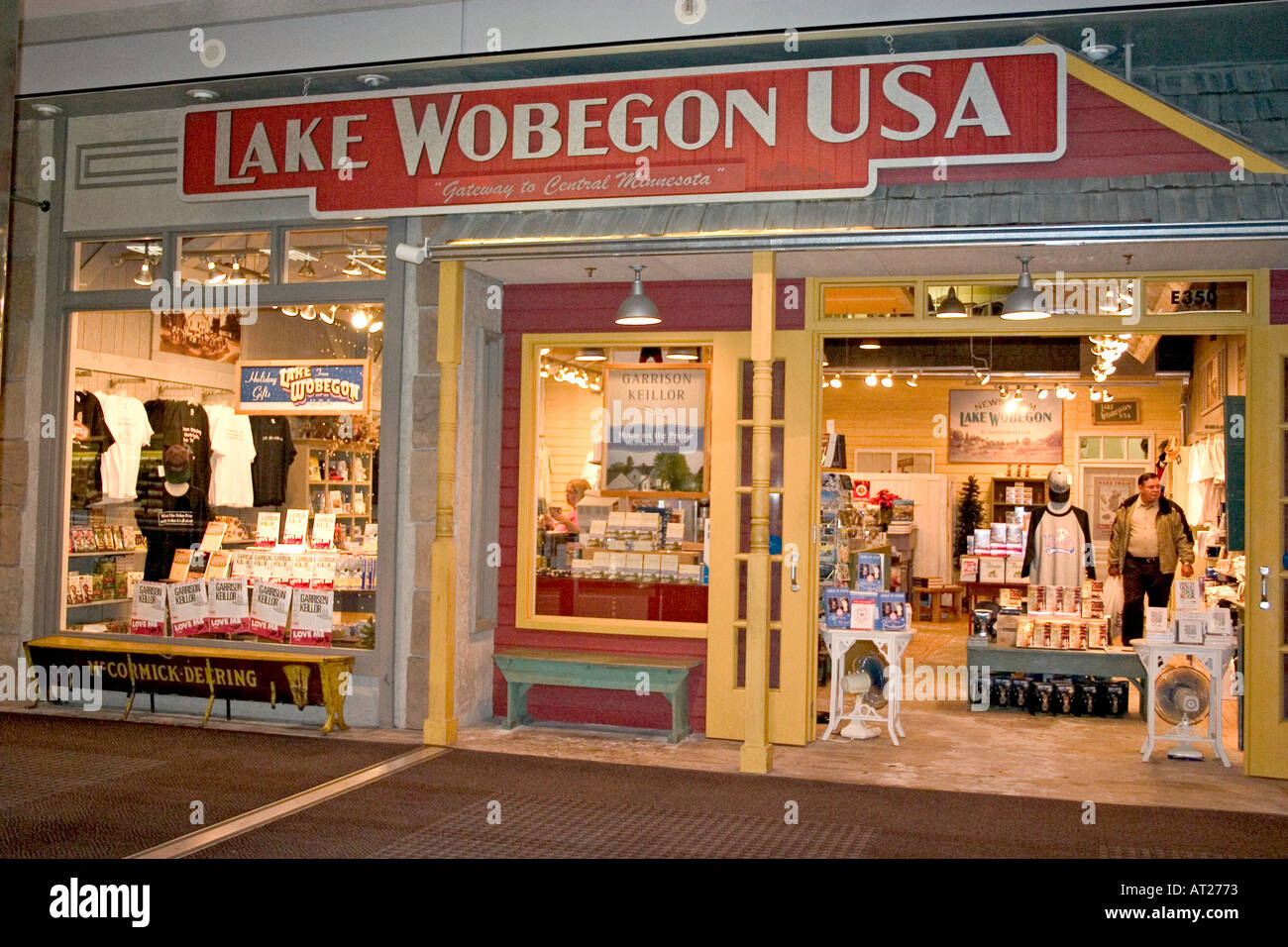 Prairie Home Companion Lake Wobegon USA shop with Garrison Keillor items in Mall of America. Bloomington Minnesota MN USA Stock Photo