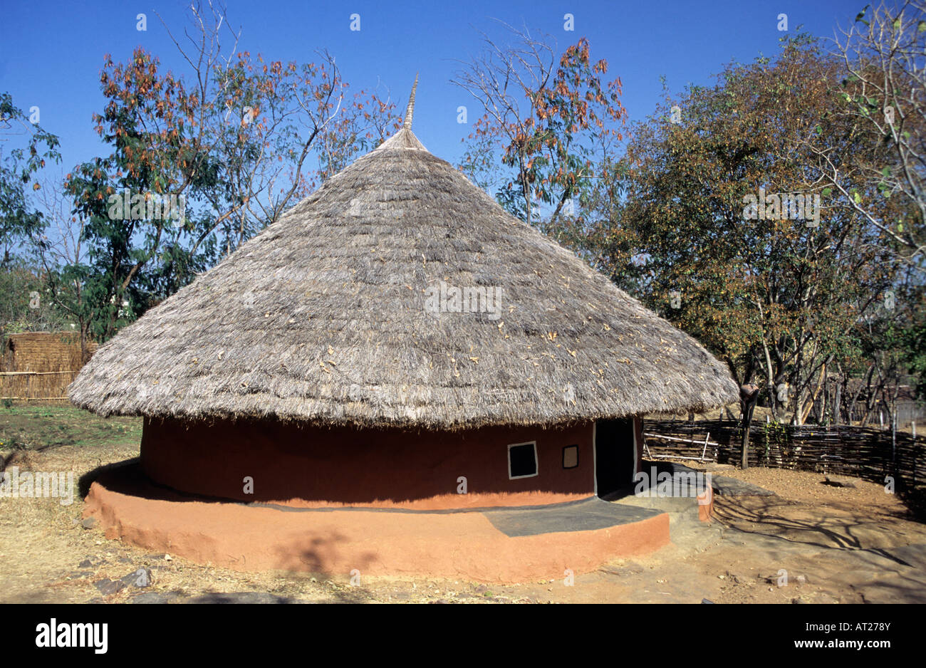 Traditional house, Rashtriya Manav Sangrahalaya, Bhopal, Madhya Pradesh, India Stock Photo
