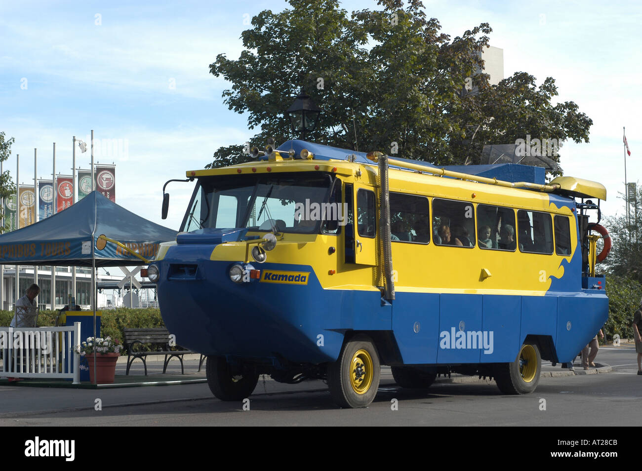 Amphibious vehicle for tourists in Old Montreal Canada Stock Photo Alamy