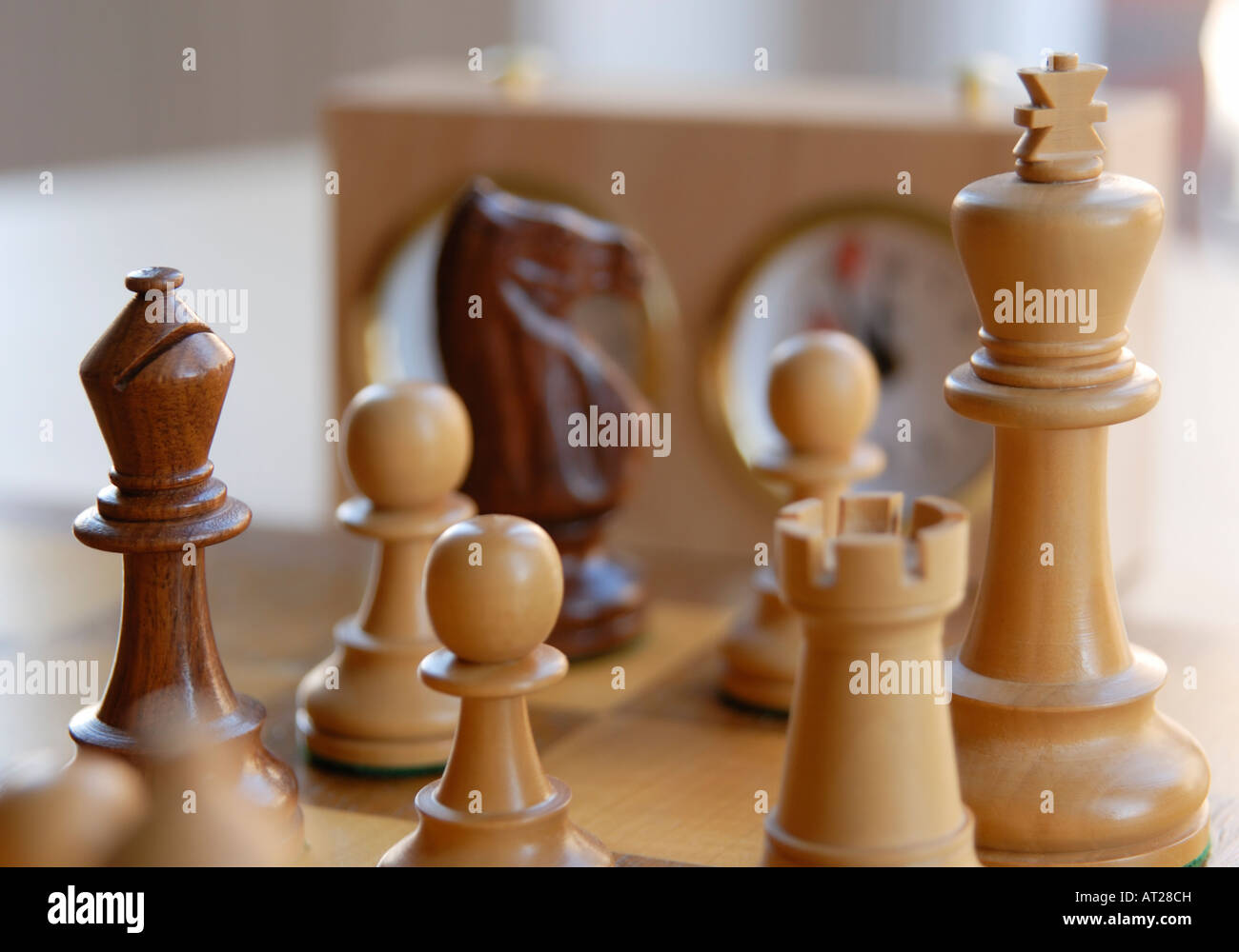Chess game with clock Stock Photo Alamy