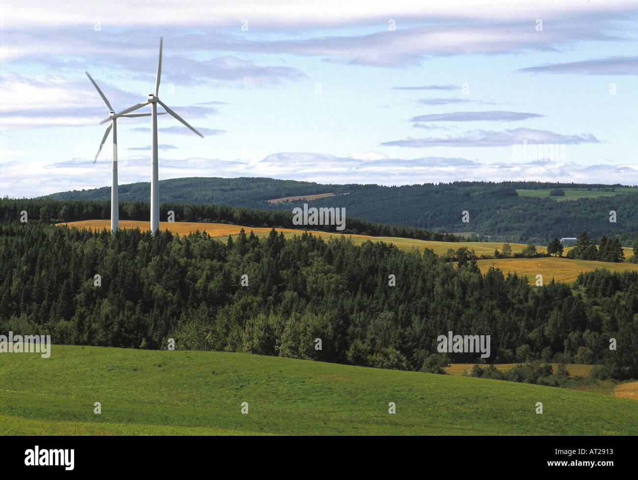 Gaspesie region Wind turbines Saint Ulric Quebec Stock Photo