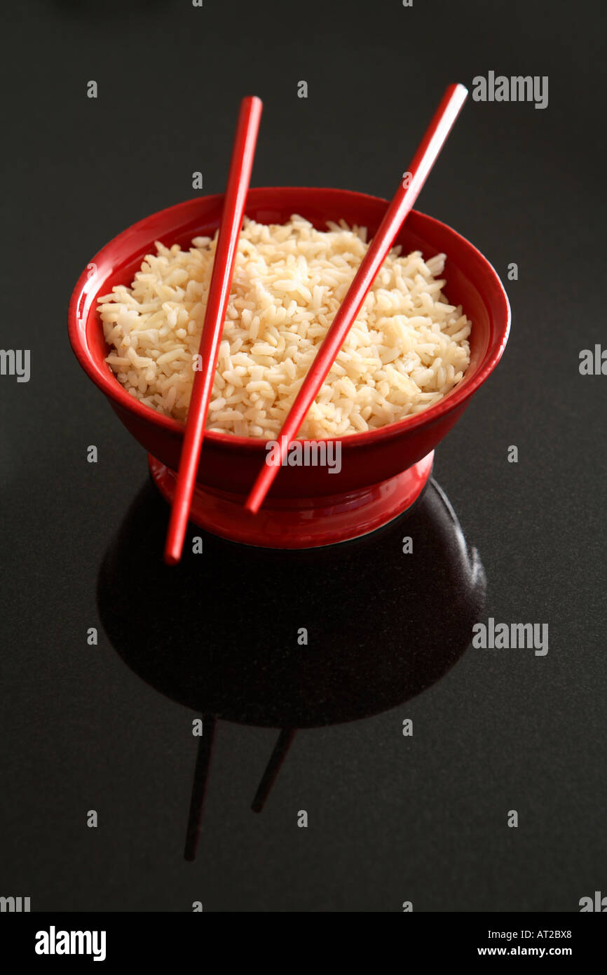 Bowl of Rice and Chopsticks Stock Photo Alamy