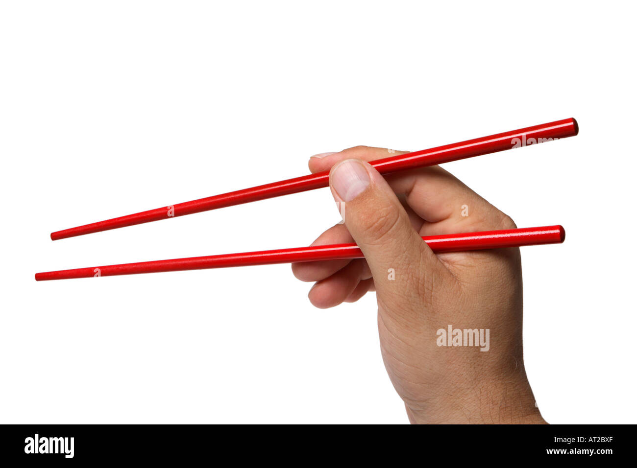 Hand Holding Chopsticks Stock Photo