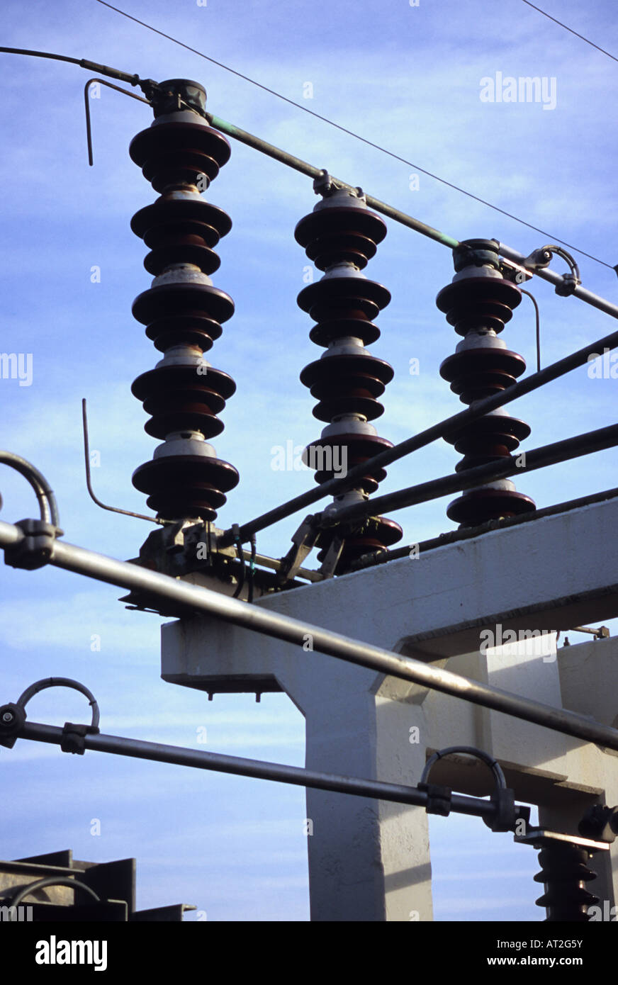 Close-Up Of Power Sub-Station Stock Photo