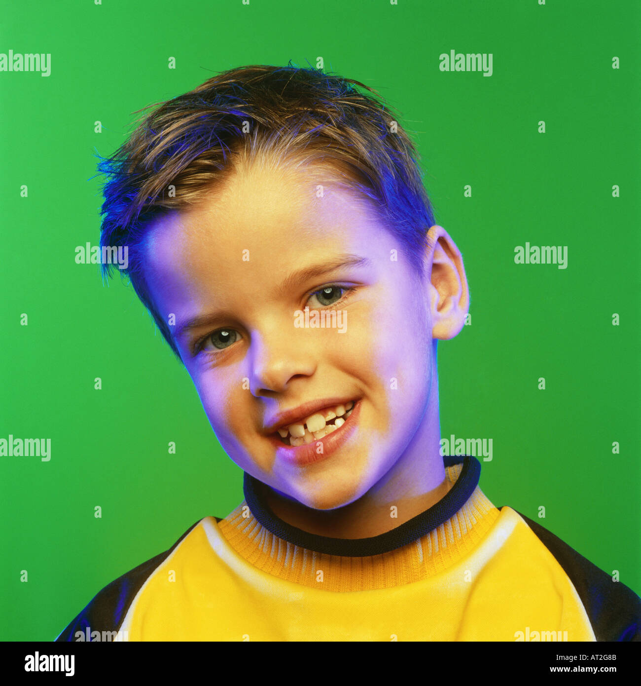 A portrait of a blond haired boy smiling Stock Photo - Alamy