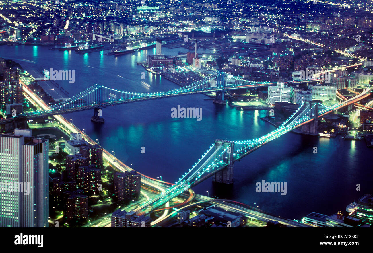 East river brooklyn and manhattan bridges bridge rivers hi-res stock ...