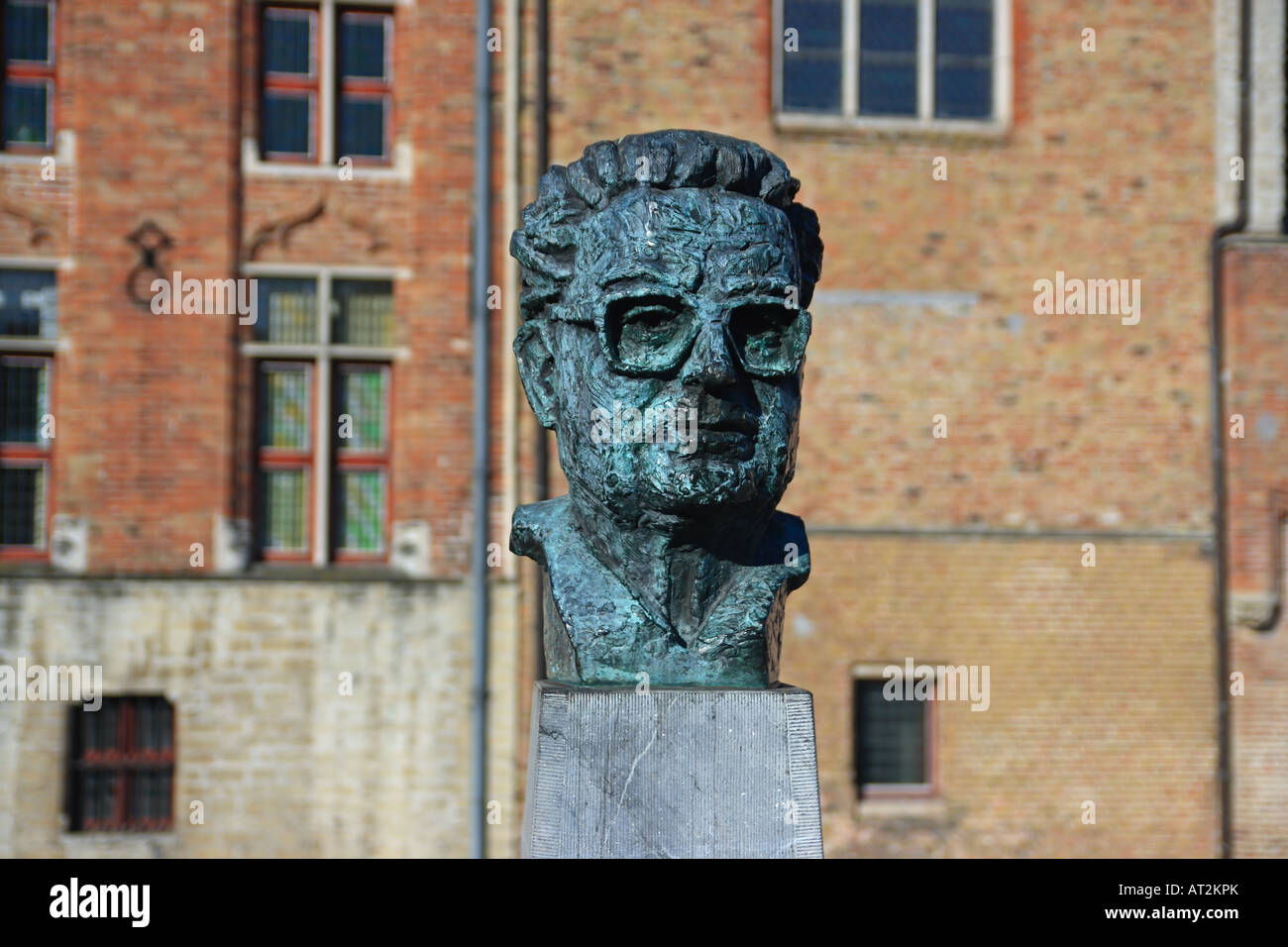 Statue in Bruges, Belgium Stock Photo