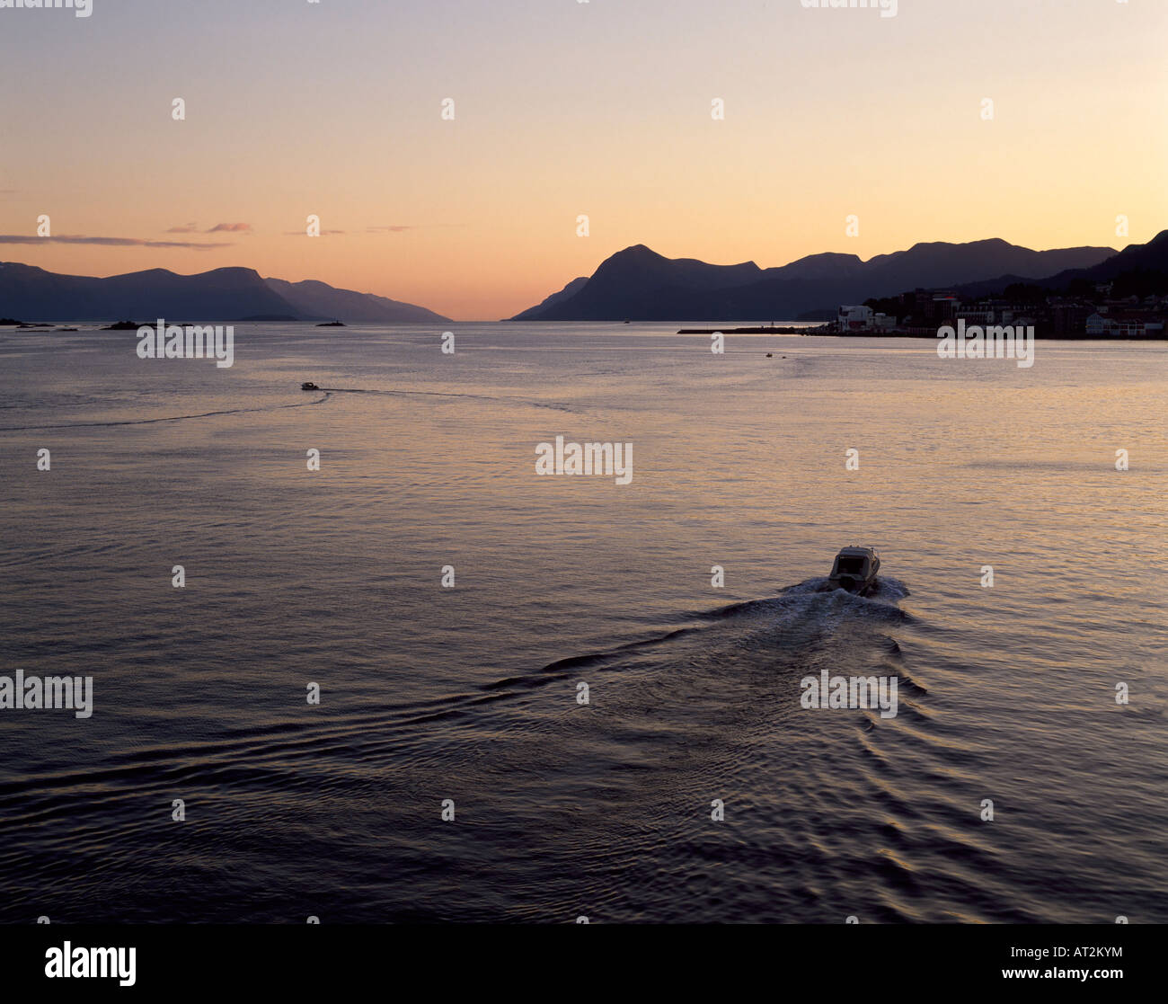 Sunset Norwegian Coast Stock Photo