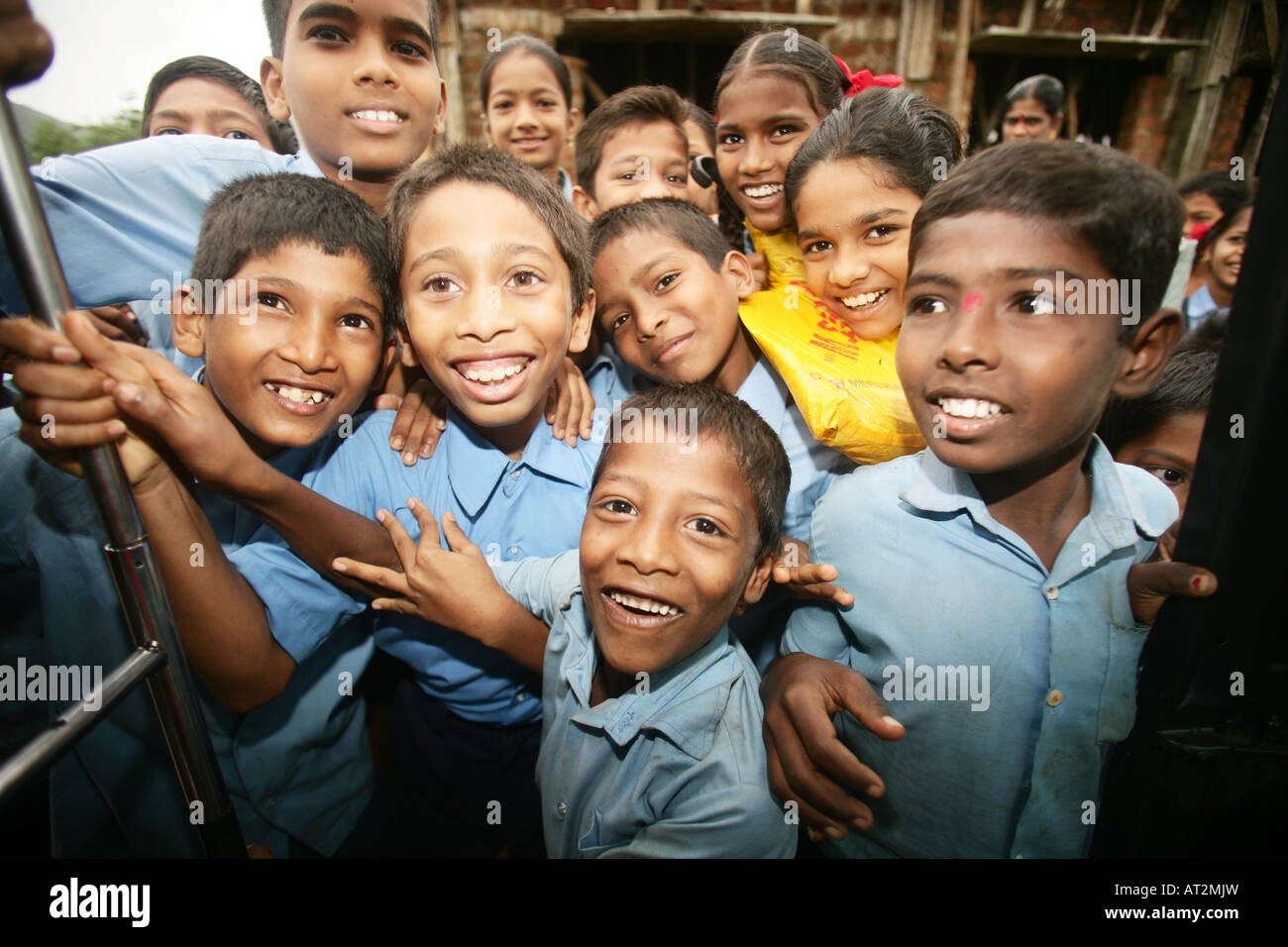 School kids in  Bangalore india Stock Photo