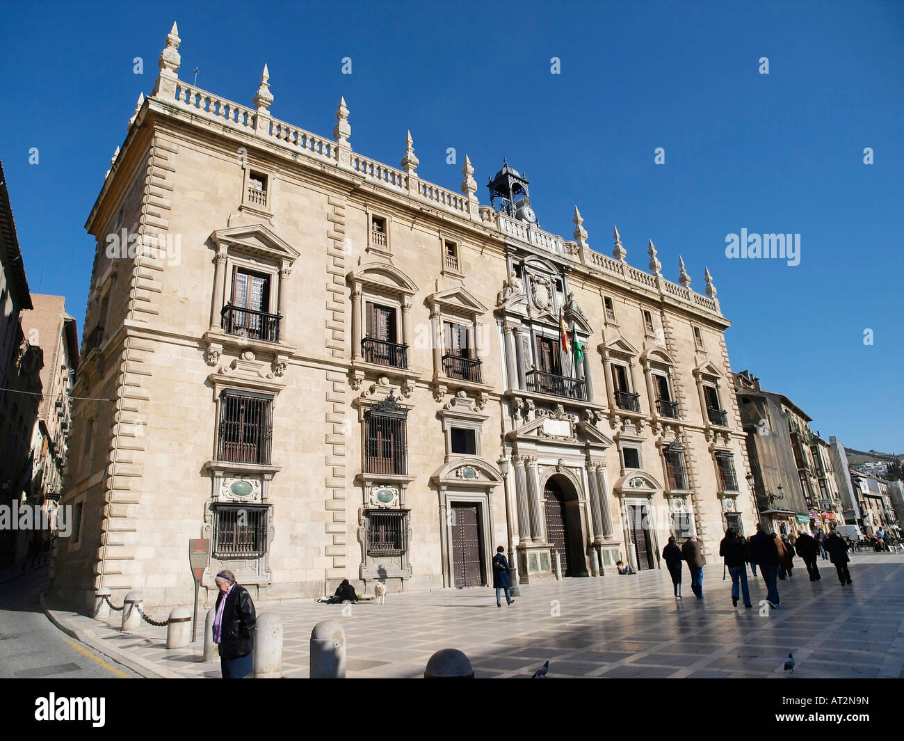 Facade of the Real Chancillería de Granada, Plaza Nueva, Granada 18009  Andalusia, Spain Stock Photo