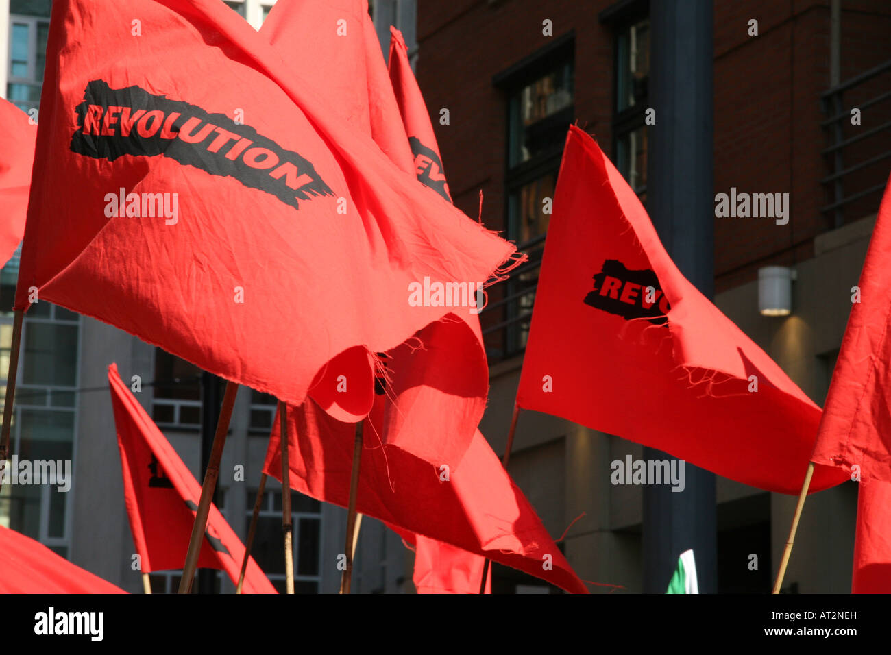 Protest march during the Labour Party Annual Conference. Stock Photo