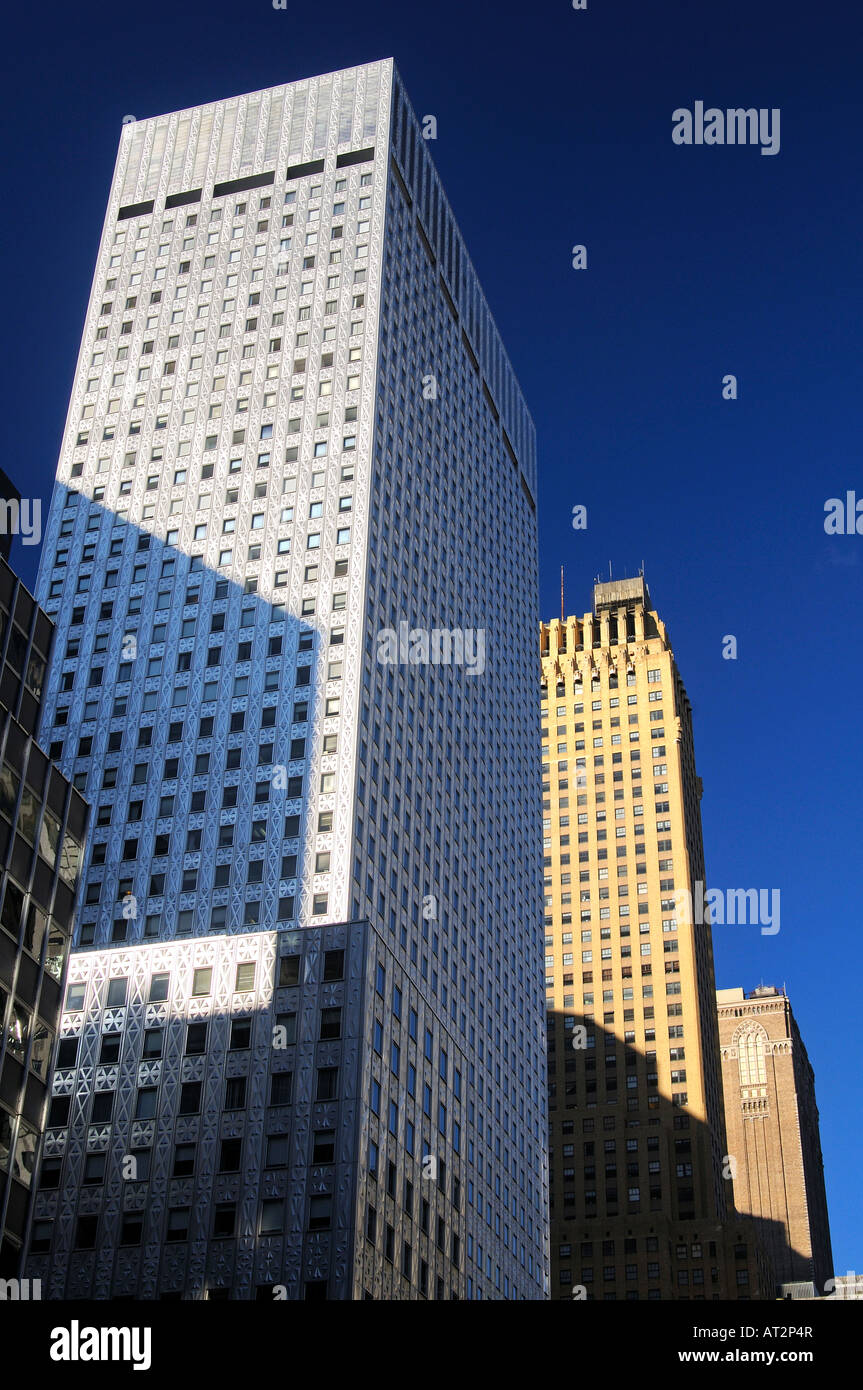 Three generations of scyscrapers in Big Apple 42d street Manhattan New York USA Stock Photo