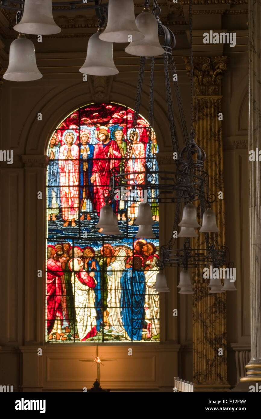 BurneJones stained glass window in Birmingham Cathedral Stock Photo