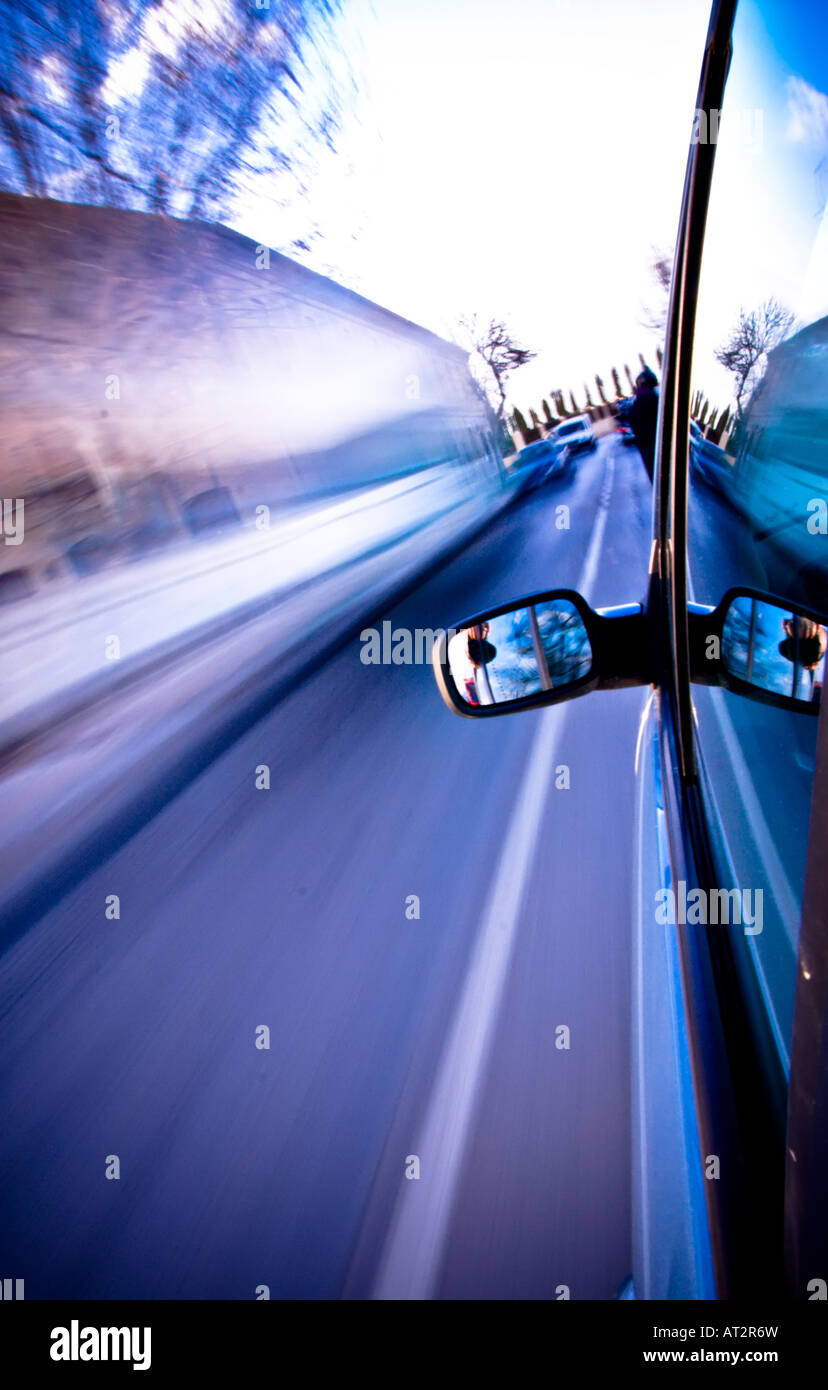 Abstract high speed blur from a car blue toned Stock Photo - Alamy