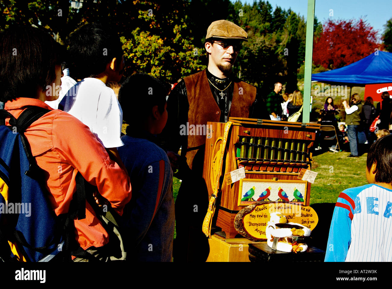 Organ grinder at the fall apple festival at the UBC botanical gardens