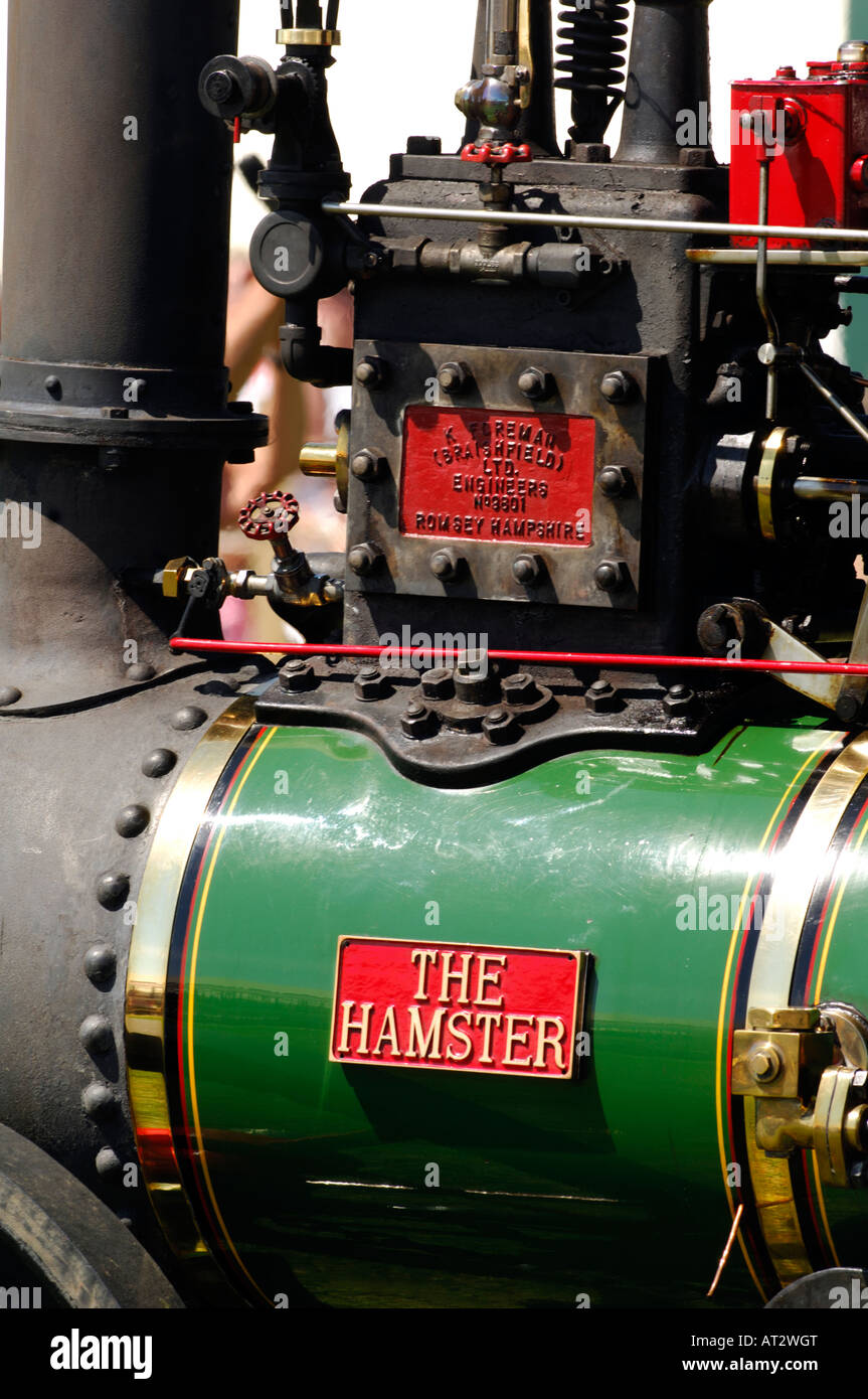 a steam roller traction engine boiler and chimeny called named the hamster Stock Photo