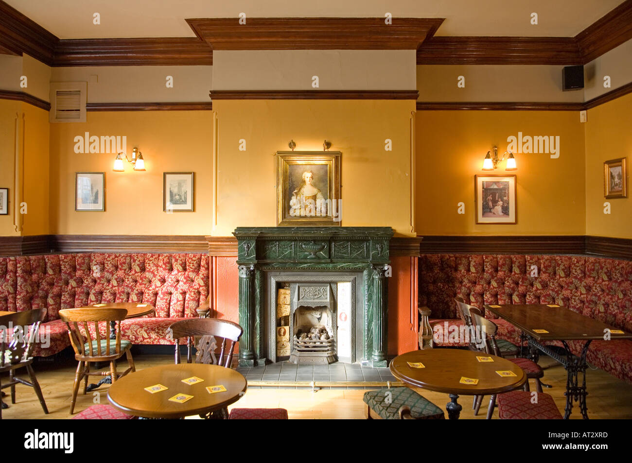 The lounge bar area in the Waterloo pub,Blackpool,Lancashire,England,UK Stock Photo