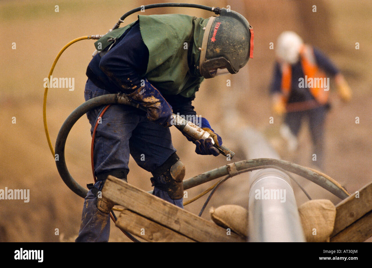 Laying gas pipeline Australia Stock Photo Alamy