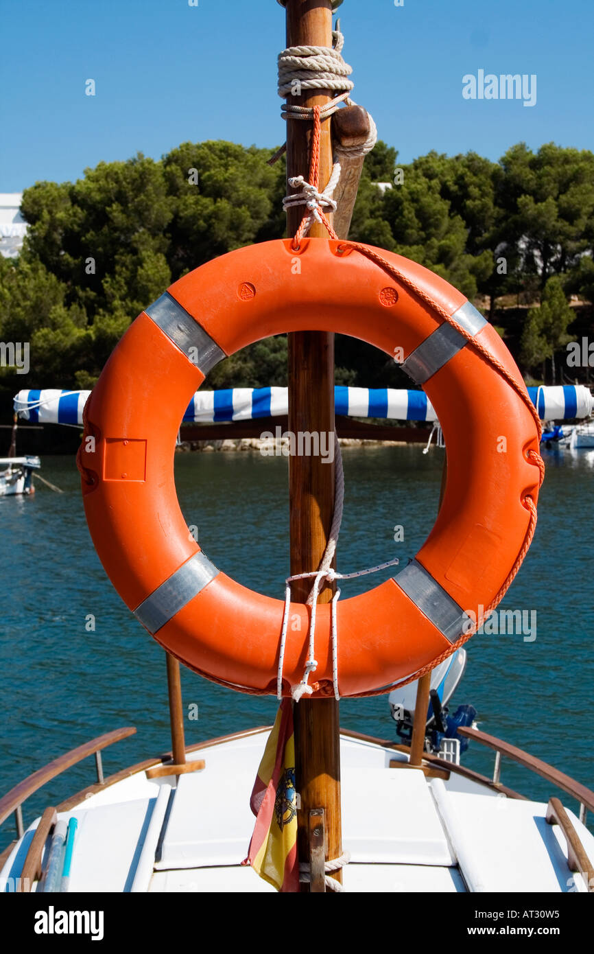life ring on boat Stock Photo Alamy