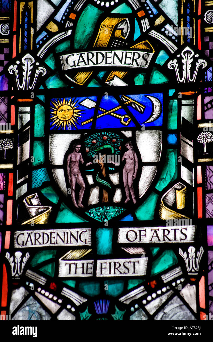Stained Glass Window Detail Glasgow Cathedral Scotland Stock Photo Alamy