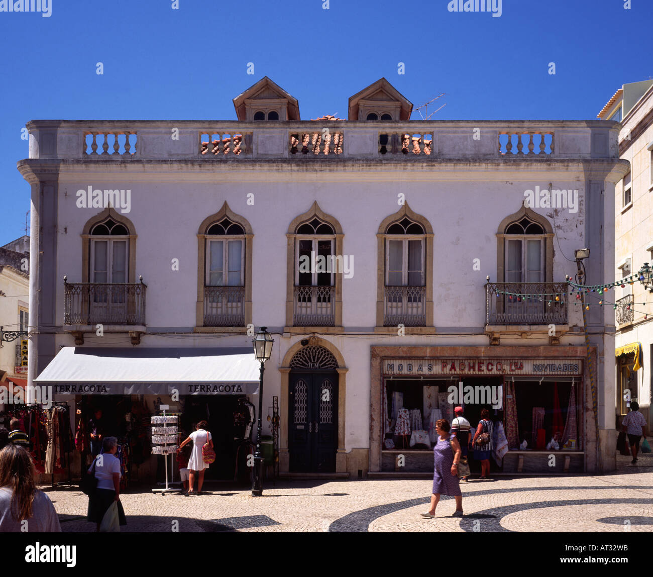 street scene in Algarve with shops, Lagos, Portugal Stock Photo Alamy