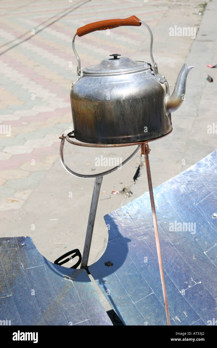 Solar powered kettle, Zhigatse, Himalayas, Tibet, China Stock Photo - Alamy