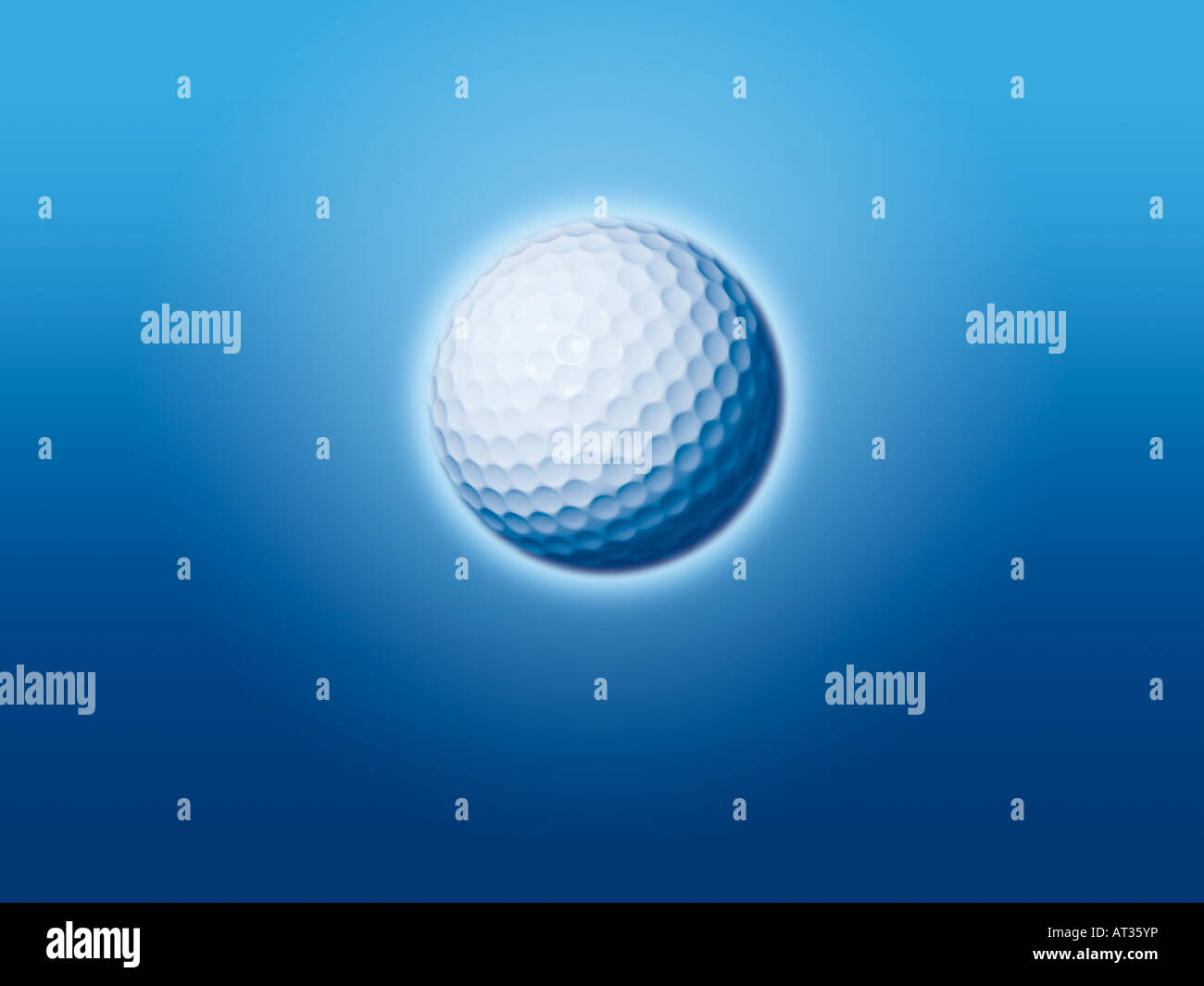 A golf ball, plain background Stock Photo