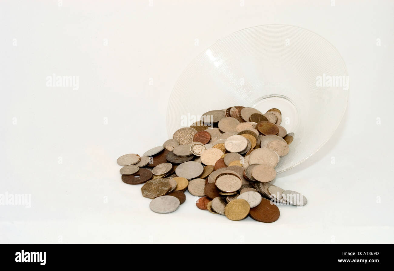 collection of old foreign coins Stock Photo Alamy
