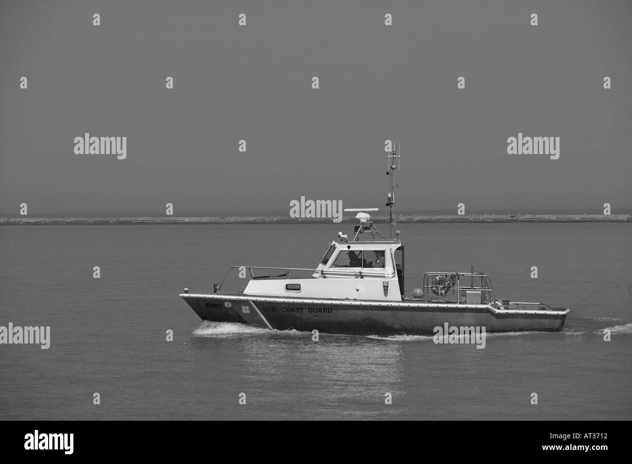 Coast Guard Boat on Lake Michigan Stock Photo